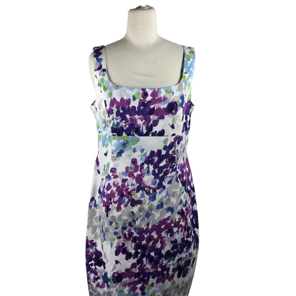 Muse Purple Floral Sleeveless‎ Dress, Size 8